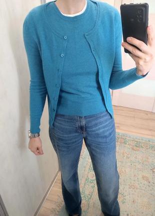 Кашеміровий комплект ,светр,футболка, кардиган в стилі massimo dutti4 фото