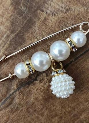 Брошь булавка серебристая