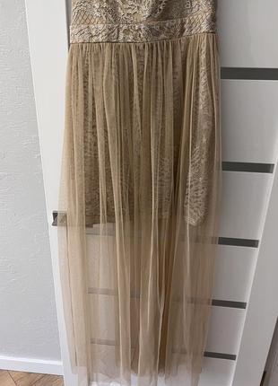 Вечірня сукня золота з фатином