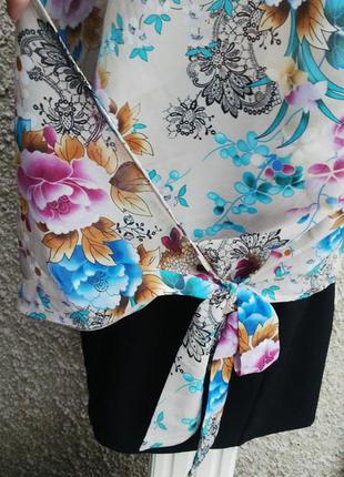 Легкая блузка на запах,в цветочный принт,большого размера, atmosphere 3