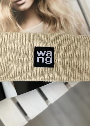 Повязка на голову вязаная тёплая  wang черный one size (3121)4 фото