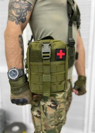 Армейская аптечка олива/ мультикам подсумок под аптечку всу военная аптечка сумка для медикаментов2 фото