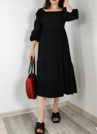 Ярусна чорна сукня міді f&f3 фото
