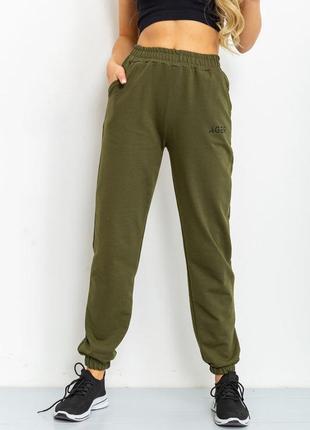 Спорт штаны женские цвет темно-зеленый1 фото