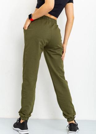 Спорт штани жіночі колір темно-зелений3 фото