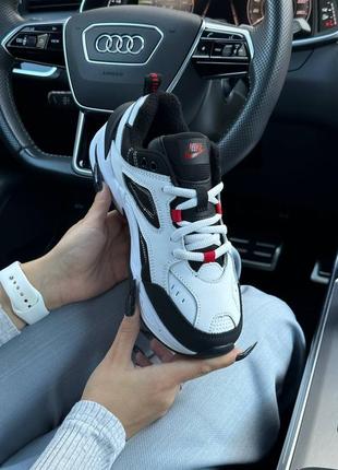 Женские кроссовки nike m2k tekno fleece white black red