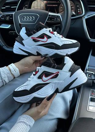 Жіночі кросівки nike m2k tekno fleece white black red3 фото