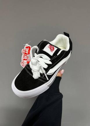 Женские кеды vans knu old skool black / white platform premium1 фото