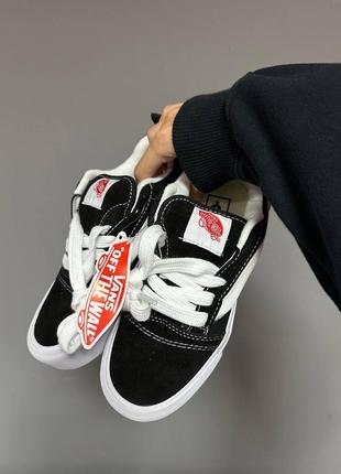 Женские кеды vans knu old skool black / white platform premium4 фото