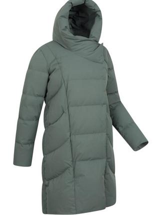 Женский пуховик mountain warehouse cosy system ii extreme rds цвет хаки в размере 14 (м) и 16 (л)6 фото