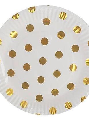 Набор одноразовых тарелок для праздника "золотой горох"1 фото