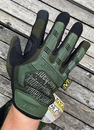 Полнопалые тактические перчатки m-pact mechanix закрытые армейские перчатки олива перчатки с пальцами зсу