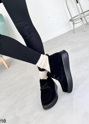 Жіночі зимові  низькі черевики на шнурках6 фото