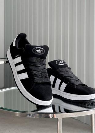 Женские замшевые кеды адидас кампус, adidas campus. цвет черный с белым ...