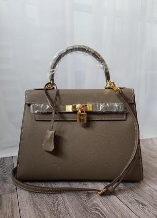 Кожаная сумка в стиле hermes kelly 28