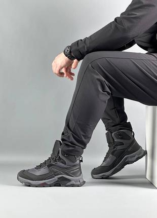 ❄️трекінгові чоловічі черевики salomon quest element gtx gore-tex dark grey black