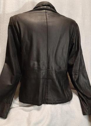Оригинальная кожаная куртка – жакет sandwich черного цвета размер м/384 фото