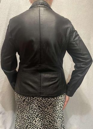 Оригинальная кожаная куртка – жакет sandwich черного цвета размер м/3810 фото