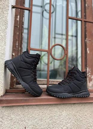 Чорні чоловічі зимові кросівки з термо-текстилем та хутром3 фото