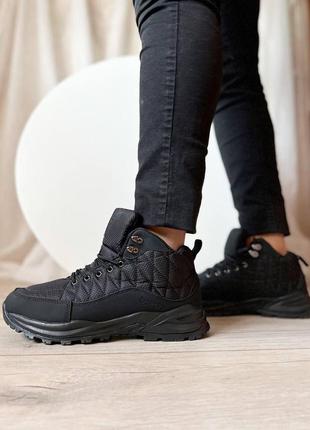 Кросівки для чоловіків чорні верх текстиль з хутром зима bayota srt4 фото