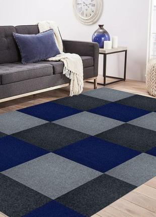 Самоклеящаяся плитка под ковролин, синяя, самоклеющийся ковер 600 х 600мм, 300 х 300мм