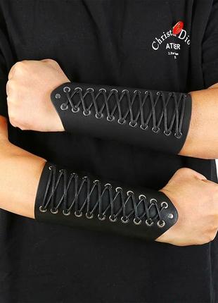Комплект браслет наручи шнуровка широкий, унисекс wuke one size