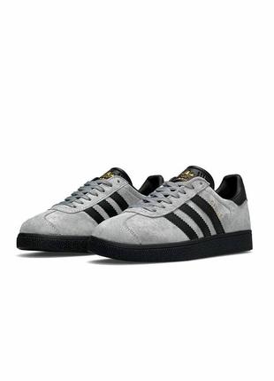 Женские кроссовки adidas originals gazelle gray black