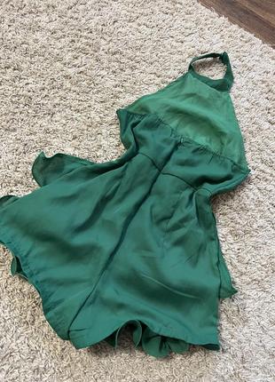 Зеленый ромпер комбинезон платье сарафан4 фото