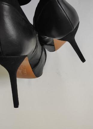 Черные натуральные кожаные замшевые комбинированные сапоги деми на высоком каблуке &other9 фото