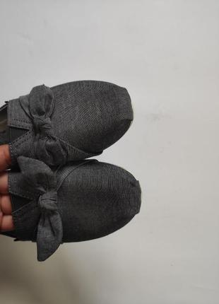 Распаровка синие джинсовые слипоны балетки кеды белой подошвой бантом тканевые skechers bobs