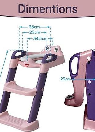 Сидение luvlap trainer ladder seat, детское сиденье для унитаза детский горшок с регулируемой стремянкой (розо6 фото