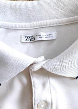 Бренд zara мужская футболка поло белая до короткого рукава3 фото