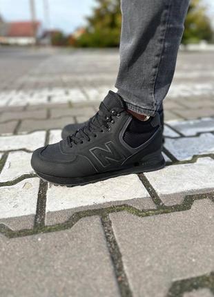 Зимові кросівки new balance 574 black winter fur