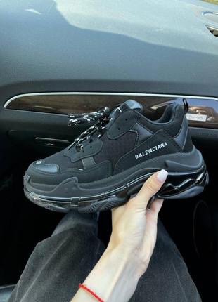 Balenciaga triple s clear sole black2 фото