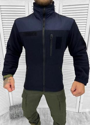 Тактична чоловіча флісова куртка фліска синя3 фото