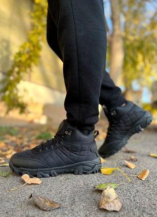 Зимові чорні чоловічі кросівки з хутром верх термо-текстиль5 фото
