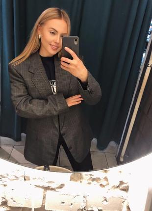 Удлиненный пиджак пальто в клетку😍 новый очень стильный