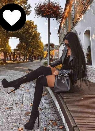 Жіночі ботфорти fashion ilona 4012 36 розмір 23,5 см чорний