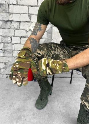 Перчатки флисовые мультики. перчатки тактические военные камуфляж