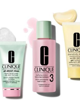 Clinique 3-step skin care kit skin type 3 для жирної та комбінованої шкіри