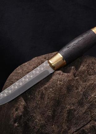 Фінський ніж у класичному стилі "темний" сталь х12мф
