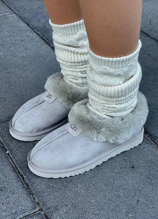 Угги замшевые на меху ❤❄ugg coquette light grey