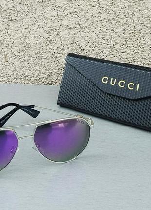 Очки в стиле Barron gucci капли унисекс солнцезащитные зеркальные поляризированые фиолетовые2 фото