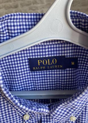 Синяя рубашка polo ralph lauren размер м2 фото