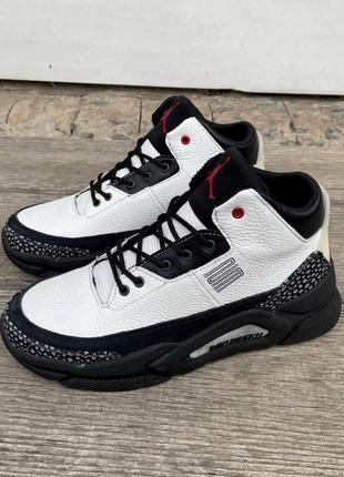 Мужские зимние кожаные кроссовки jordan