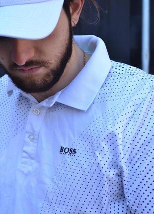 Чоловічий білий поло hugo boss оригінал