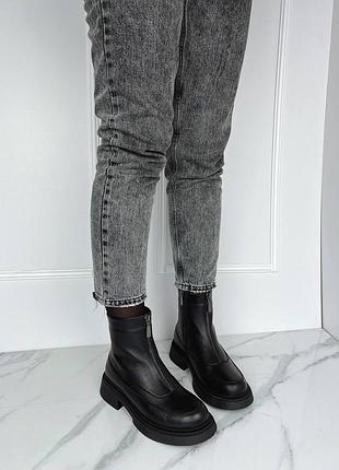 Черевики зима чорні натуральна шкіра з замочком