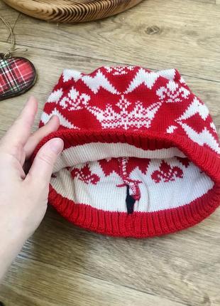 Набір шапка з вушками кішечка з короною та рукавички сніжинка s m осінь зима нові6 фото