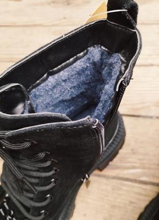 Женские зимние черные замшевые ботинки на толстой подошве, нат замша, 36-40р7 фото