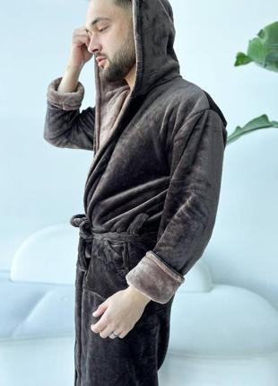 Чоловічий теплий халат, махра5 фото